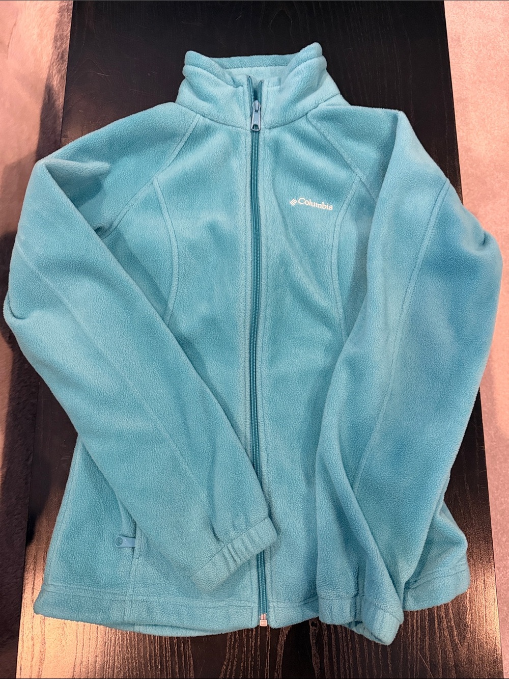 Columbia Aqua Blue Full-Zip Women's Fleece Jacket